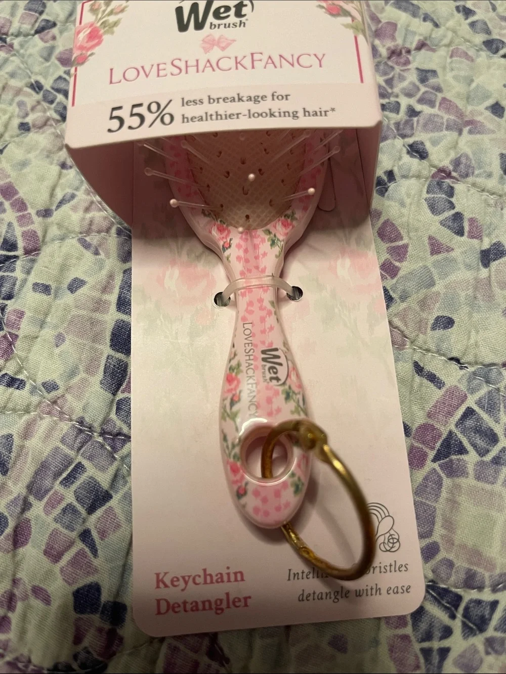 TargetXLoveShackFancy Pink Floral Keychain Detangler